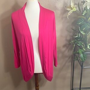 Women's Pink Open Front Sweater